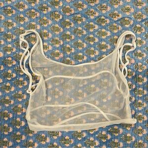 Minimale Animale mesh white cover up crop top size small